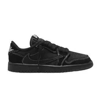 Детские кроссовки Travis Scott x Air Jordan 1 Retro Low OG SP PS Black Phantom, красный DO5442-001 28