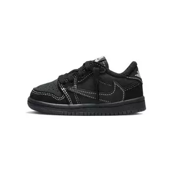 Детские кроссовки Travis Scott x Air Jordan 1 Retro Low OG SP TD Black Phantom, красный DO5441-001 26