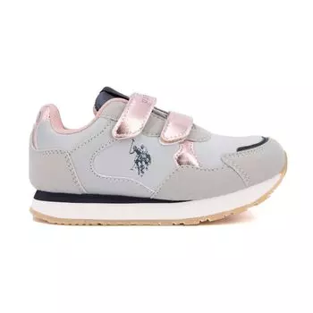 Детские кроссовки US POLO серо-розового цвета 32 светло-серый