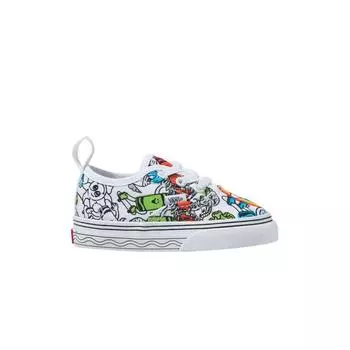 Детские кроссовки Vans Crayola x Authentic с эластичным кружевом для малышей Sketch Your Way, белые, разноцветные VN0A34A1ARE 25.5