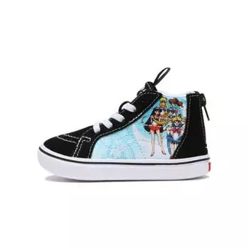 Детские кроссовки Vans Sailor Moon x Sk8-Hi Zip ComfyCush Toddler Pretty Guardian Kids, черные, разноцветные VN0A4VJNSKQ 26.5