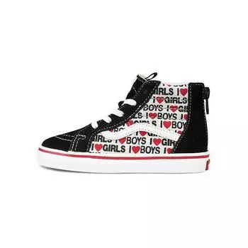 Детские кроссовки Vans Sk8-Hi Zip Toddler I Heart Print Black True-White VN0A4BV1WKU 26.5