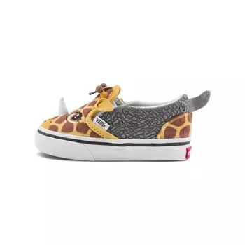 Детские кроссовки Vans Slip-On V Toddler Rinoceraffe Серая охра Лесно-серый VN000BVAC0V 21
