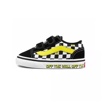 Детские кроссовки Vans SpongeBob SquarePants x Old Skool на липучке для малышей Off The Wall, черный, белый, желтый VN000D3Y9EK