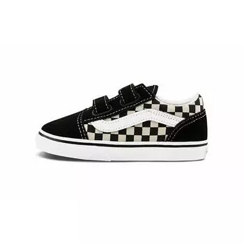 Детские кроссовки в клетку Vans Old Skool V Toddler Primary Check Черный Белый VN0A38JNP0S 19