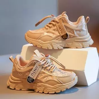 Детские кроссовки, весенние кроссовки для мальчиков, дышащая обувь на мягкой подошве для папы для девочек, студенческая обувь 26 хаки