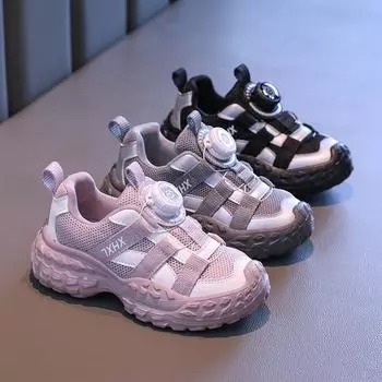 Детские кроссовки весна осень спортивная обувь для детей девочки школьная мода повседневная универсальная баскетбольная обувь для мальчиков дышащая 26 серый