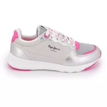 Детские кроссовки York металлик серебристого цвета PEPE JEANS 38 белый