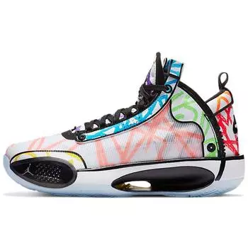 Детские кроссовки Zion Williamson x Air Jordan 34 GS Noah разноцветные белые черные DA4450-100
