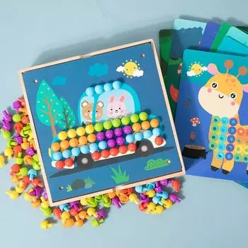 Детские крупные частицы, шестеренки, грибовидные гвозди, раннее образование, геометрические фигуры, творческие головоломки, постоянно меняющиеся доски-головоломки, развивающие игрушки