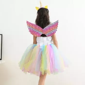 Детские крылья ангела для выступлений, красочные, в стиле принцессы, легкие, многоразовые, реквизит для сценического шоу, крылья для косплея на Хэллоуин, Рождество Option 1