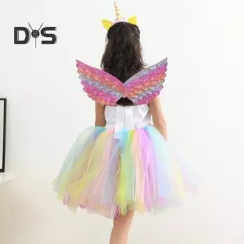 Детские крылья ангела для выступлений, красочные, в стиле принцессы, легкие, многоразовые, реквизит для сценического шоу, реквизит для косплея на Хэллоуин, Рождество One Size D