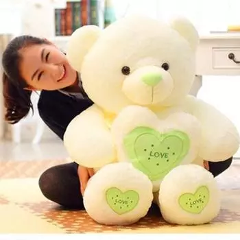 Детские куклы Сердце Медведь LOVE Love Bear Свадебная кукла Тедди Мишка Плюшевая игрушка Детский подарок на день рождения ко Дню святого Валентина 60CM зелёный