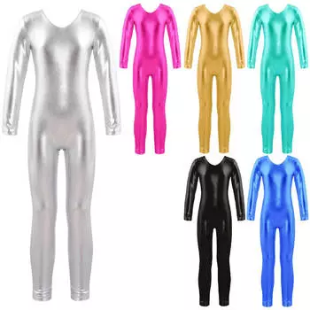 Детские купальники для девочек, танцевальная одежда, комбинезон с длинными рукавами для балета, танца, гимнастики, комбинезон, костюм для тренировок 3-4 Years серебряный