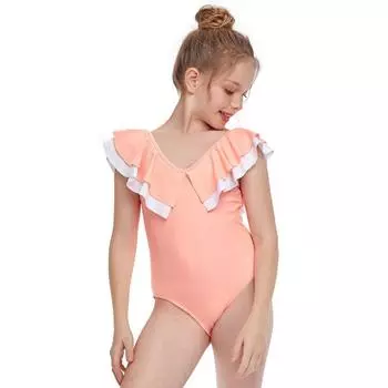 Детские купальники с рюшами для маленьких девочек, цельные милые купальные костюмы, летние купальники, детская пляжная одежда принцессы, От 2 до 12 лет 164
