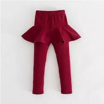 Детские леггинсы для девочек, детские леггинсы, осень-зима, тонкие/толстые, двухслойные, хлопковые леггинсы для девочек, юбка-брюки для девочек, юбки-брюки для торта 10 красный