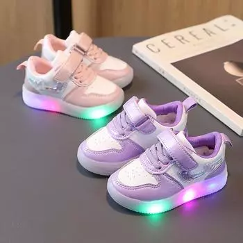 Детские легкие повседневные кроссовки Spring Soft Soled Light Sports Shoes для мальчиков и девочек 21 розовый