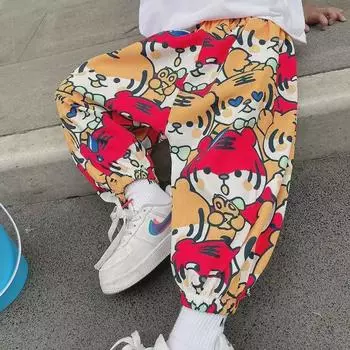 Детские летние дышащие антимоскитные шаровары - Little Tiger Design 130 cm тигровый/синий