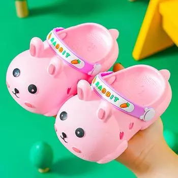 Детские летние нескользящие мультяшные тапочки для мальчиков и девочек 12cm for 0-1 year