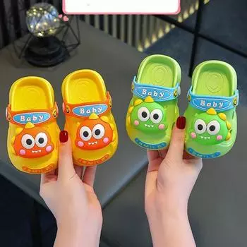 Детские летние нескользящие сандалии Crocs для девочек в помещении, пляжные сандалии для улицы 18-19 синий