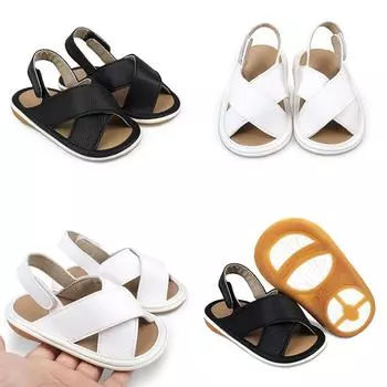 Детские летние сандалии, нескользящие дышащие сандалии с мягкой подошвой, обувь 12