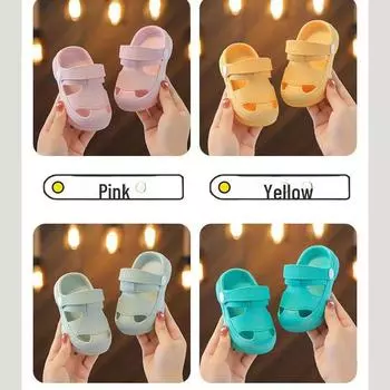 Детские летние тапочки для купания - нескользящие сандалии с мягкой подошвой для мальчиков 20-21 светло-зеленый