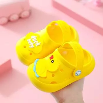 Детские летние тапочки с героями мультфильмов: Нескользящие домашние сандалии для малышей Size 25-26, 15cm озеро синий