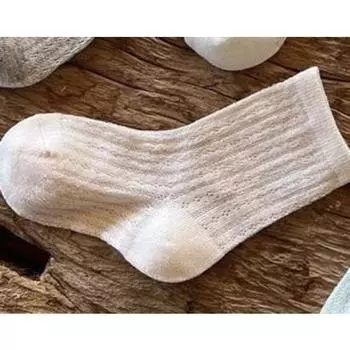 Детские летние ультратонкие сетчатые носки цвета мороженого для девочек однотонные дышащие носки средней длины новые S(1-3 years)