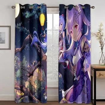 Детские любимые мультяшные игровые персонажи Шторы 2 панели Анимированные персонажи Солнцезащитные шторы Декор для спальни для мальчиков и девочек 50W130H(CM)X2PCS&Grommet Top