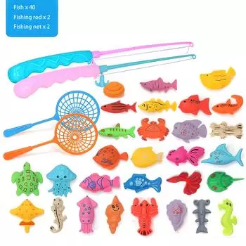 Детские магнитные игрушки для рыбалки, игровой домик, летняя водная головоломка, игра «Рыбалка» One Size