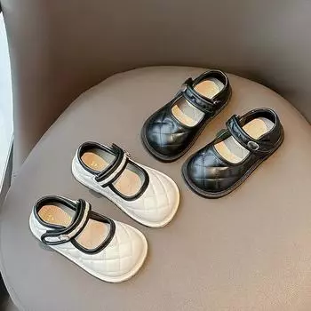Детские маленькие кожаные туфли, новый весенне-осенний сезон, в западном стиле, туфли принцессы с неглубоким горлышком, ароматные одинарные туфли Мэри Джейн для маленьких девочек 21 чёрный