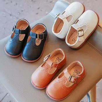 Детские маленькие кожаные туфли Одинарные туфли Туфли принцессы 21