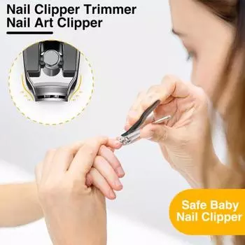 Детские машинки для стрижки ногтей, дизайн маленькой челюсти, компактный размер, портативный триммер для ногтей для малышей, прецизионный инструмент для ухода за ногтями чёрный