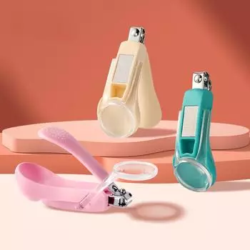 Детские машинки для стрижки ногтей с прозрачным увеличительным стеклом, карманом, детские кусачки для ногтей, безопасный детский триммер для пальцев ног, режущие инструменты для новорожденных розовый