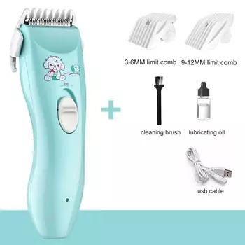 Детские машинки для стрижки волос, бесшумные детские триммеры для волос, платные, водонепроницаемые, профессиональные беспроводные машинки для стрижки волос для младенцев и детей Ordinary paragraph зелёный