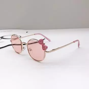Детские милые детские солнцезащитные очки с металлическим каркасом на пружинных петлях, модные уличные велосипедные очки для девочек, вечерние очки