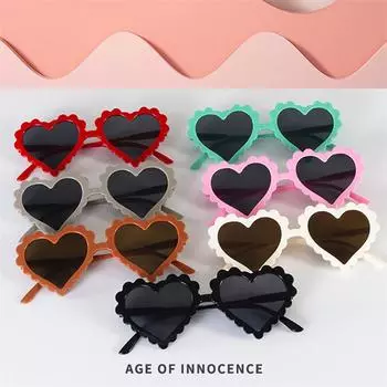 Детские милые солнцезащитные очки в форме сердца UV400 для детей, девочек и мальчиков, винтажные уличные защитные очки, полнокадровые солнцезащитные очки, очки for Kids