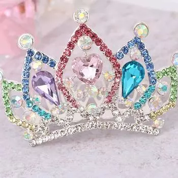 Детские мини-короны, гребень для волос, диадемы со стразами, головной убор, головной убор для девочек, принцесс, день рождения, ювелирные изделия, подарки