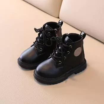 Детские модные ботинки для мальчиков и девочек, для малышей, для больших детей, классические ботильоны 2024 года, крутые резиновые сапоги для мотоциклистов, осень-зима, теплые 21 бежевый