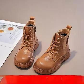 Детские модные ботинки. Осенние повседневные ботинки для девочек и мальчиков. 26 жёлтый