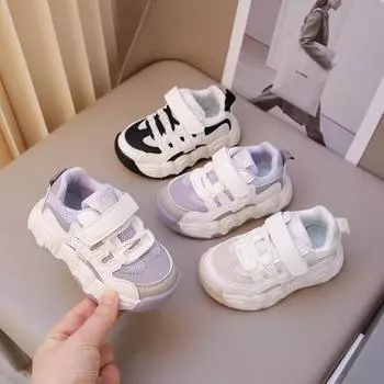 Детские модные кроссовки 2024 года, новые универсальные спортивные кроссовки для мальчиков, увеличивающие рост, повседневные кроссовки для девочек, износостойкие, грязезащитные 21 чёрный