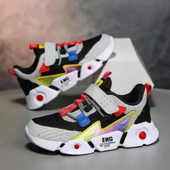 Детские модные кроссовки для мальчиков, сетчатые дышащие спортивные кроссовки, легкие повседневные кроссовки для тенниса, детей, школьников, ходьбы 28 бежевый