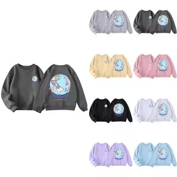 Детские модные повседневные универсальные повседневные толстовки с круглым вырезом для мальчиков и девочек, повседневные лоскутные топы с длинными рукавами, свитшоты 160 чёрный