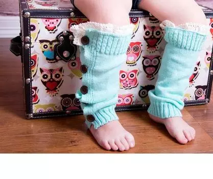 Детские модные вязаные крючком ботинки для девочек с манжетами, гетры, теплые носки 1