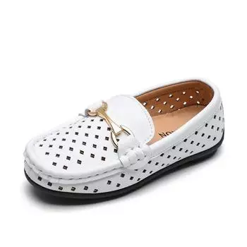 Детские мокасины из натуральной кожи Hollow Boys в британском стиле, детские туфли без застежек на мягкой подошве 21