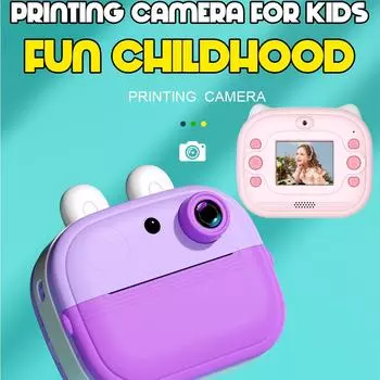Детские моментальные камеры 2,0-дюймовый HD IPS экран термобумага фото с принтером шнурок детские рождественские игрушки подарки add 3 rolls paper розовый