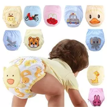 Детские моющиеся подгузники, нижнее белье/дышащий чехол для подгузника из 100% хлопка/тренировочные брюки M