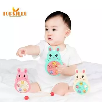 Детские мозговые игры, развлечения, мультяшный кулон «Нажми, чтобы играть», координация рук и глаз, тренировка пальцев, игрушка-крот с подвесной веревкой, детские игрушки белый