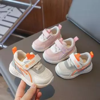 Детские мягкие подошвы нескользящие детские туфли 2025 весна мальчики двойная сетка кроссовки для бега девочки функциональная обувь 16