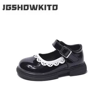 Детские мягкие туфли принцессы из кожи Лолиты, модные детские креативные дышащие кружевные туфли для девочек, мягкая подошва, мелкая, Мэри Джейн, универсальные 23 бежевый